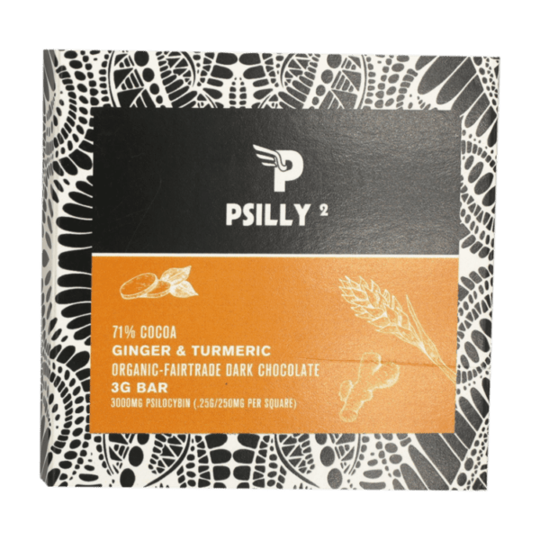 Psilly - Dark Chocolate Bar - Ginger & Turmeric | Mushroom Gummies Canada